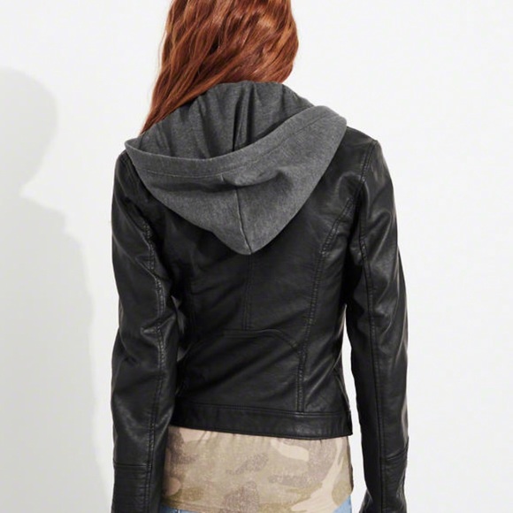 Hollister Faux Leather Jacket Womens 